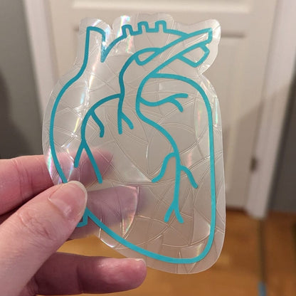 Anatomical Heart Rainbow Suncatcher: Handmade Window Sticker