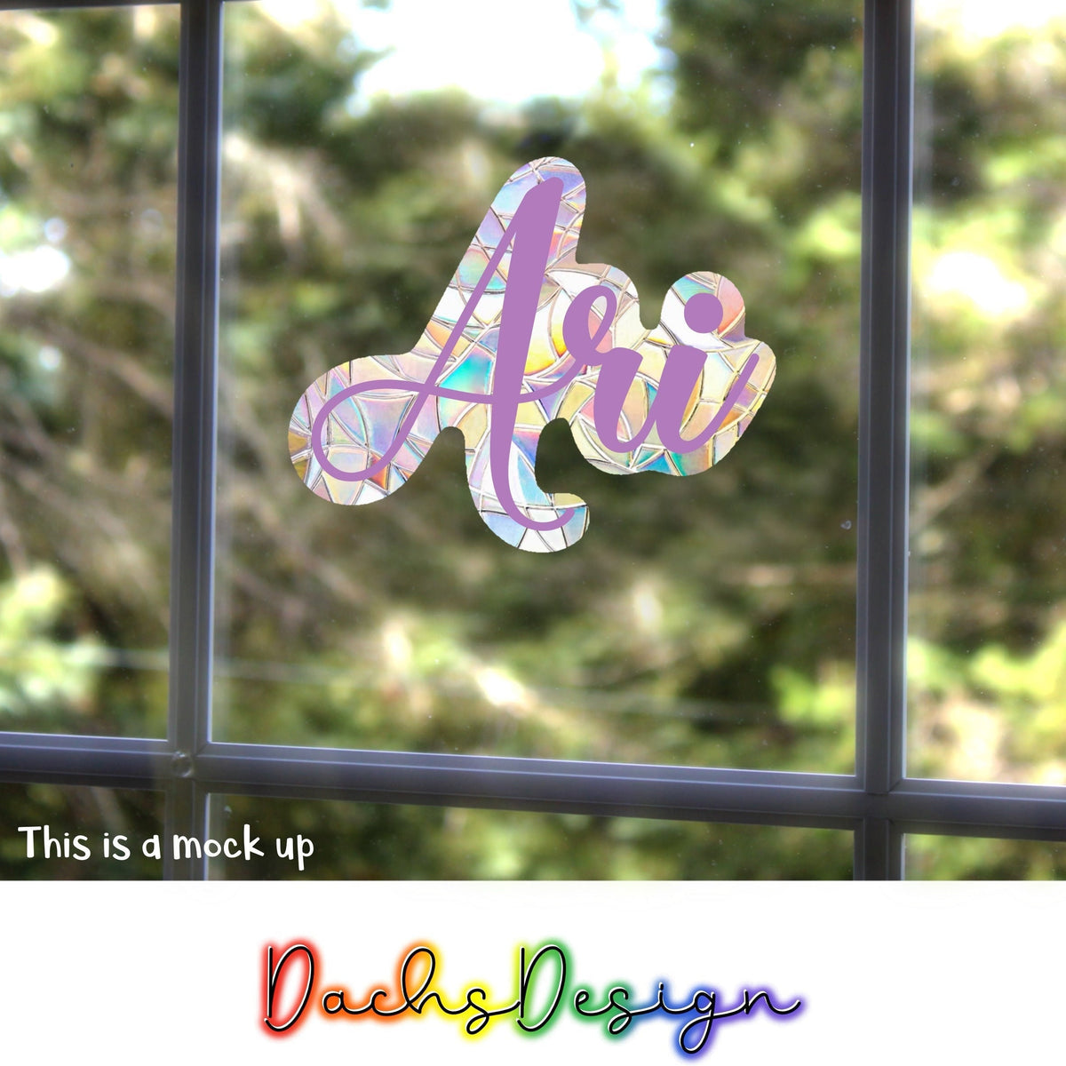 Personalised Rainbow Suncatcher Name Decal: Kids Room Decor