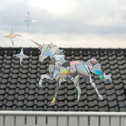 Unicorn and Stars Rainbow Suncatcher: Window Cling, Kids Room Decor