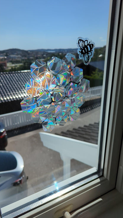 Bee and Honeycomb Rainbow Suncatcher: Rainbow Window Decal