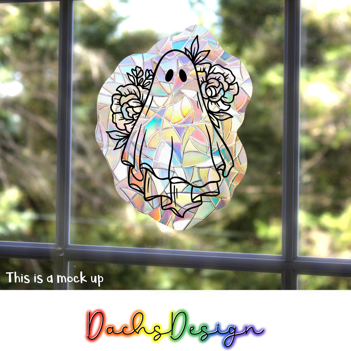 Floral Ghost Rainbow Suncatcher