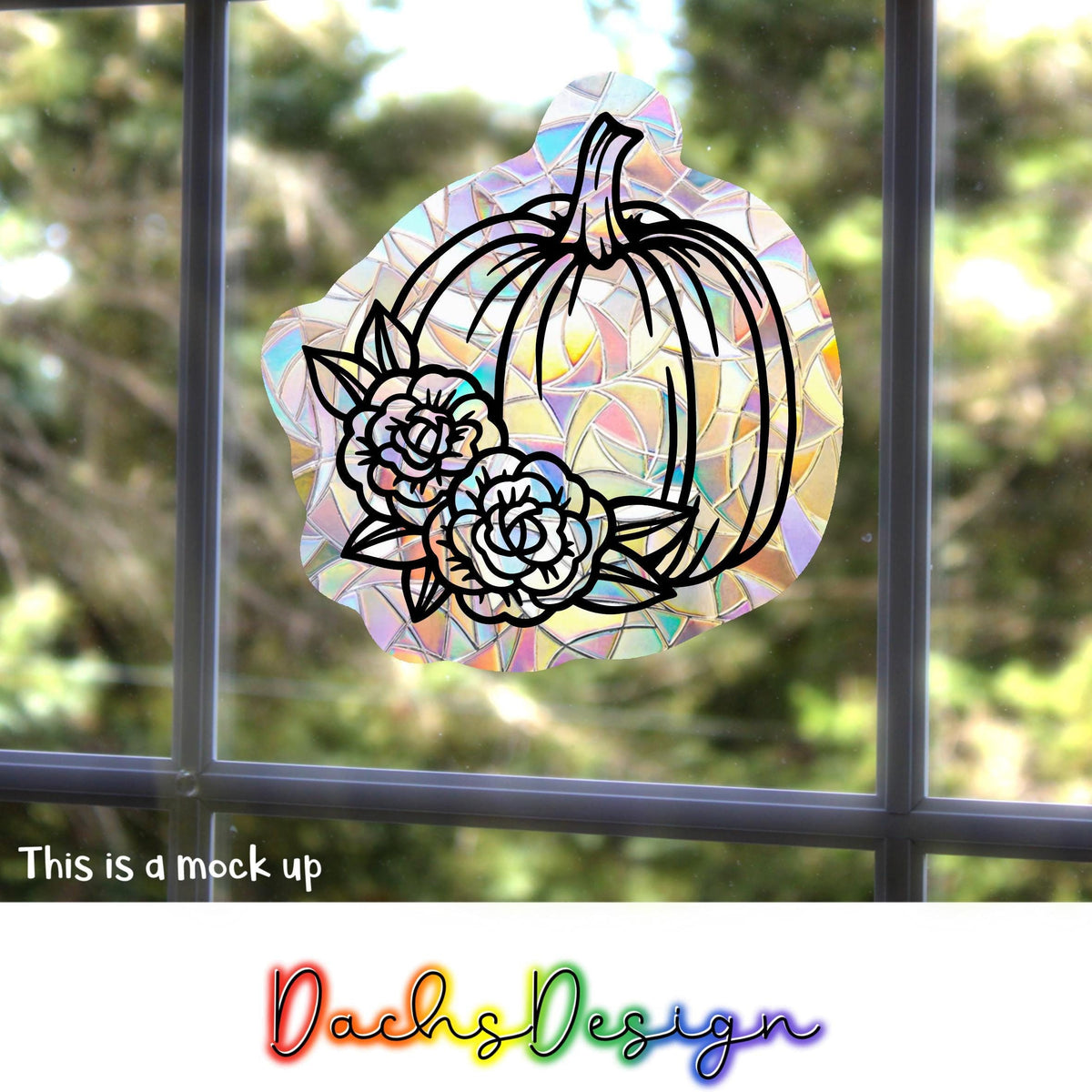 Floral Pumpkin Rainbow Suncatcher