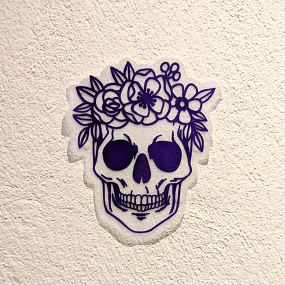 Floral Skull Rainbow Suncatcher