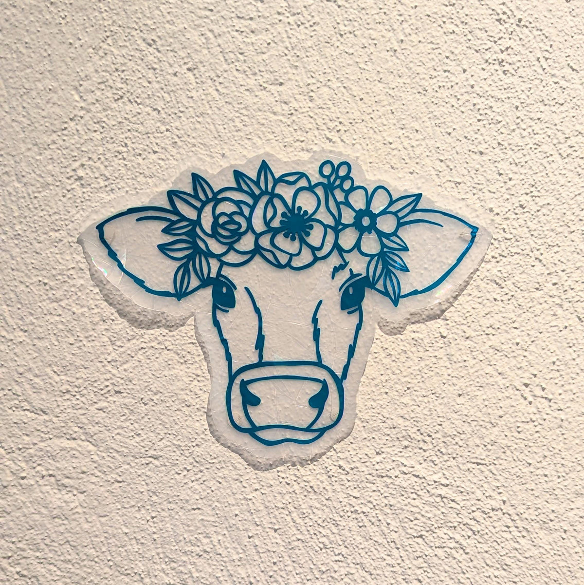 Floral Cow Rainbow Suncatcher