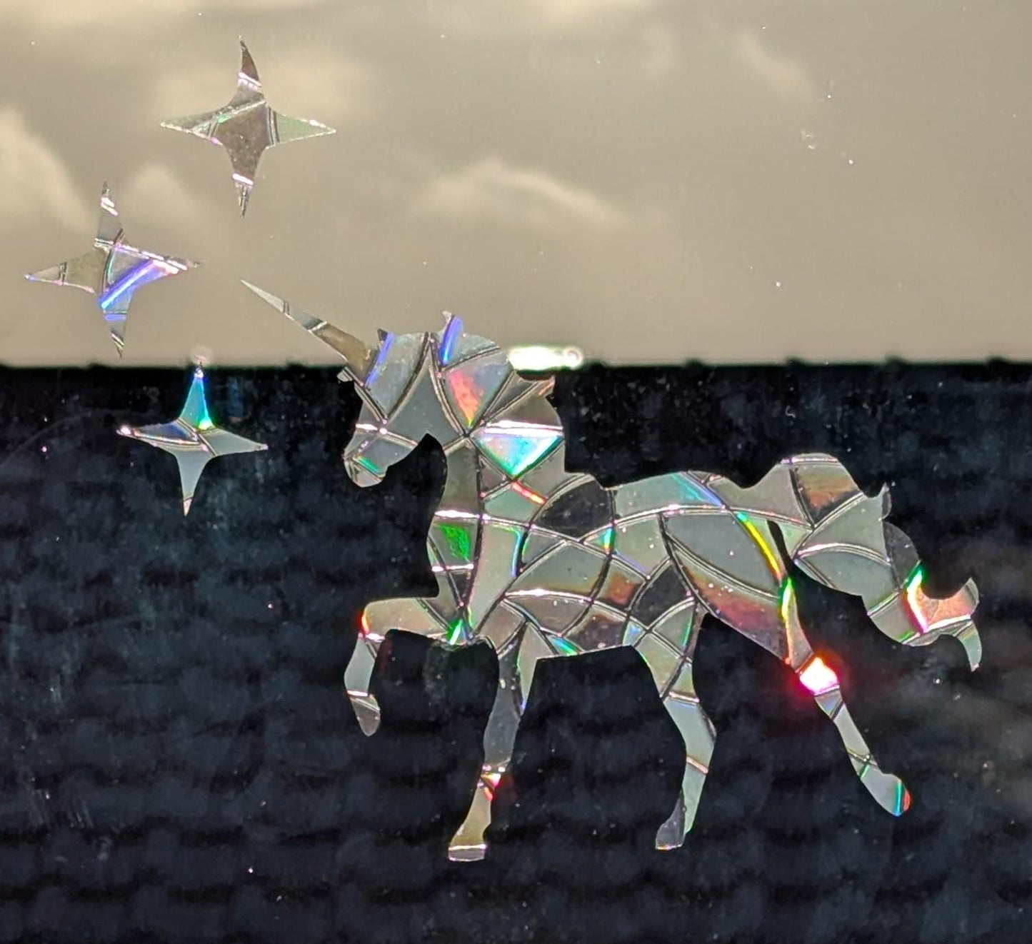 Unicorn and Stars Rainbow Suncatcher: Window Cling, Kids Room Decor
