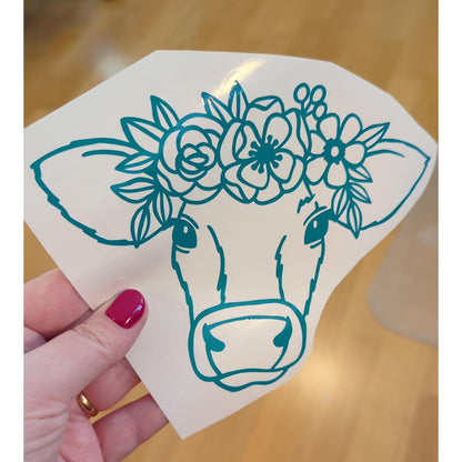 Floral Cow Rainbow Suncatcher