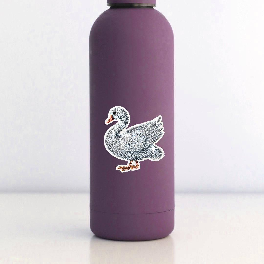 Glittery Porch Goose Waterproof Vinyl Stickers