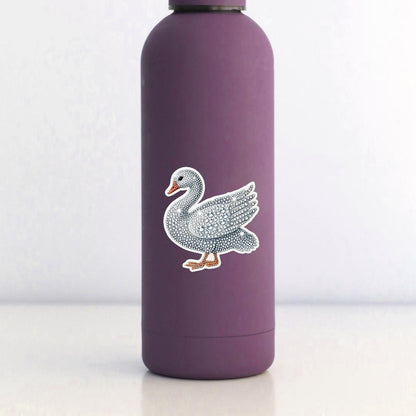 Glittery Porch Goose Waterproof Vinyl Stickers