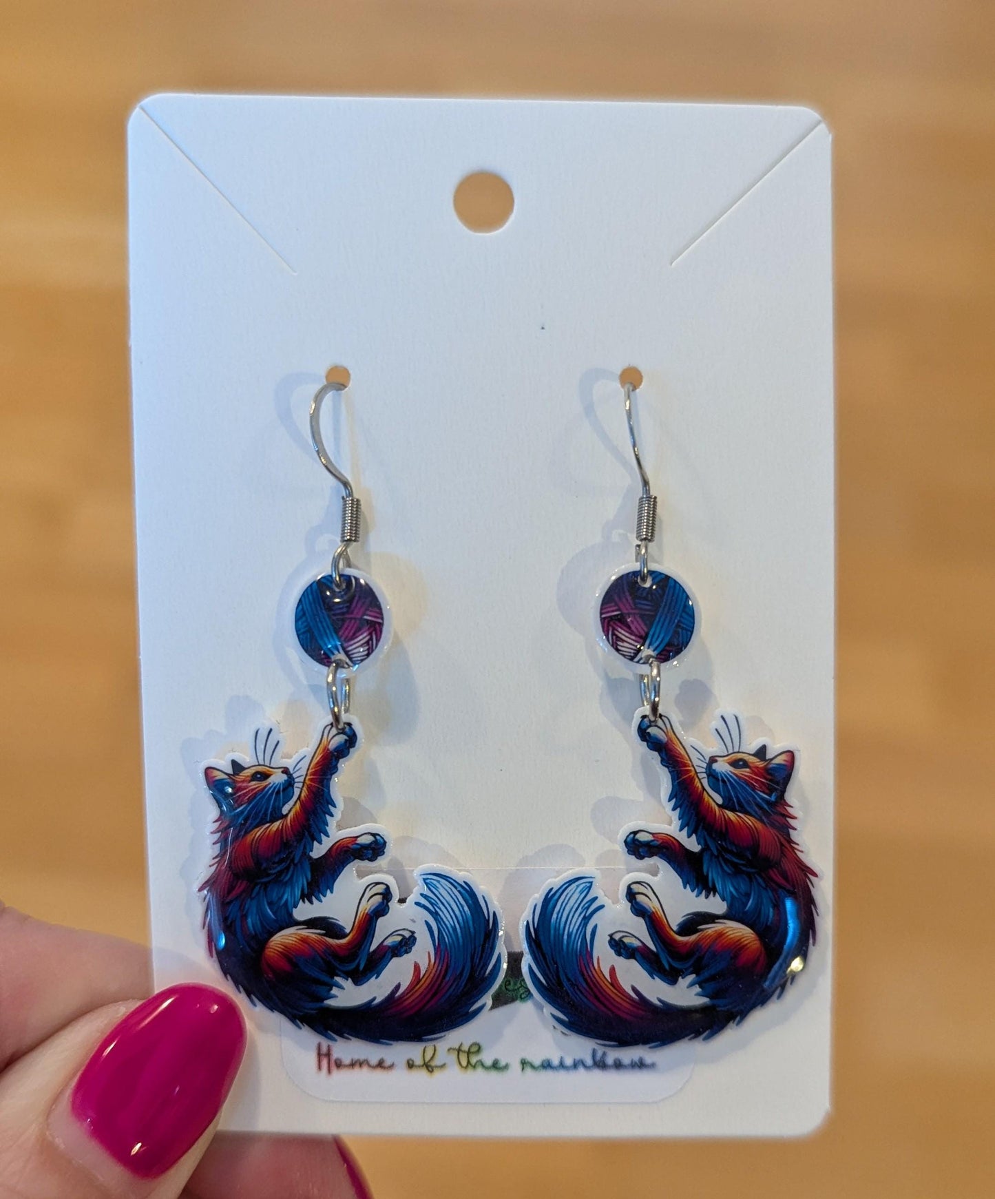 Playful Cat Dangle Earrings