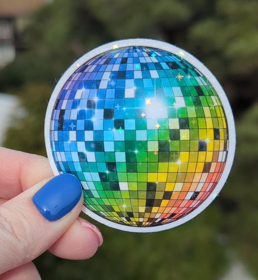 Vanntett regnbue diskokule-hologramklistremerke