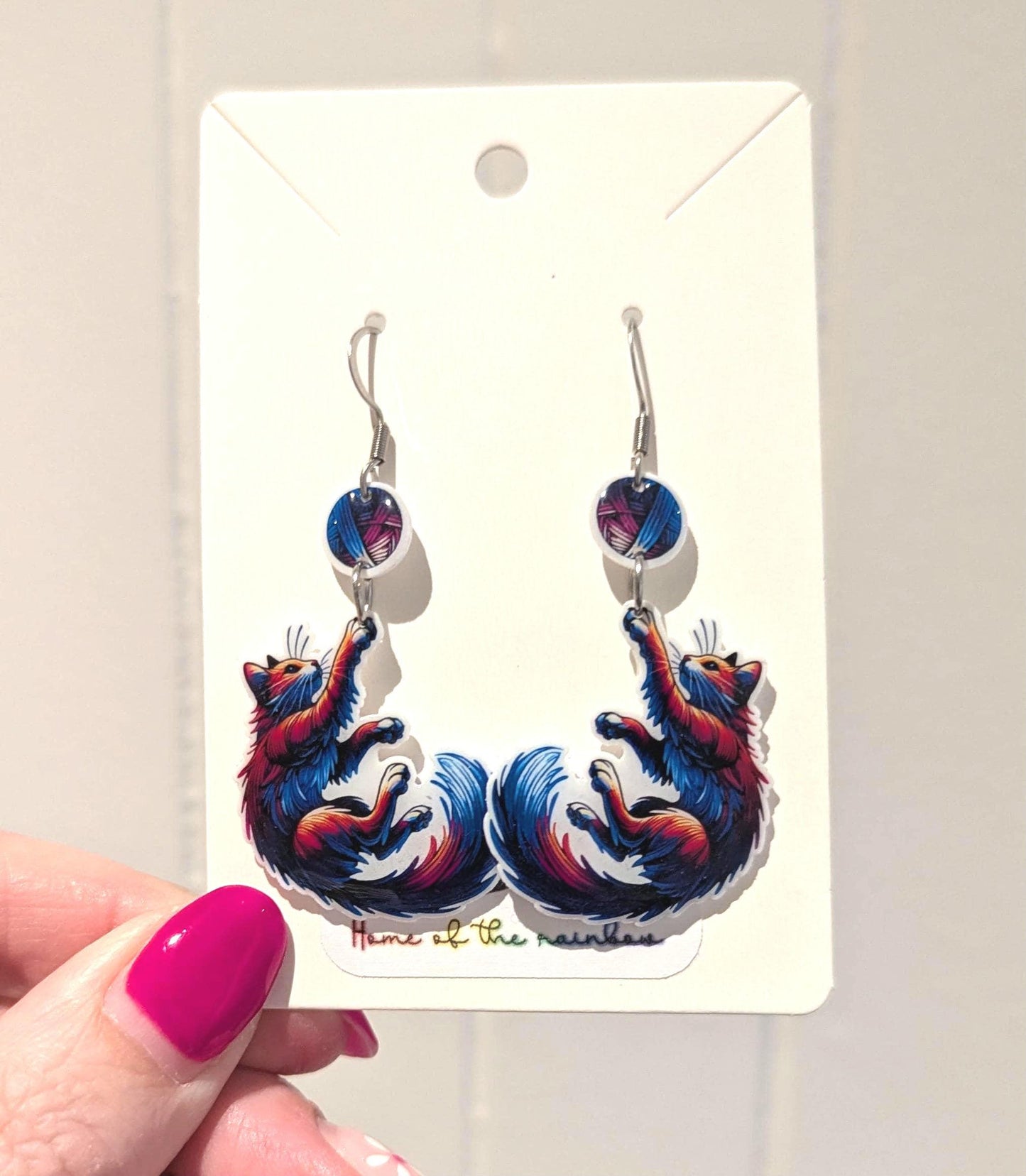 Playful Cat Dangle Earrings