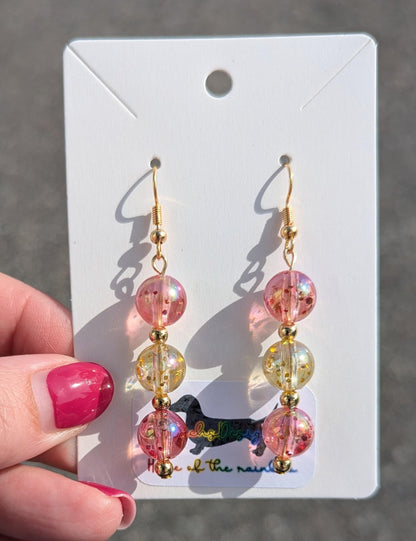 Glitter Bead Dangle Earrings