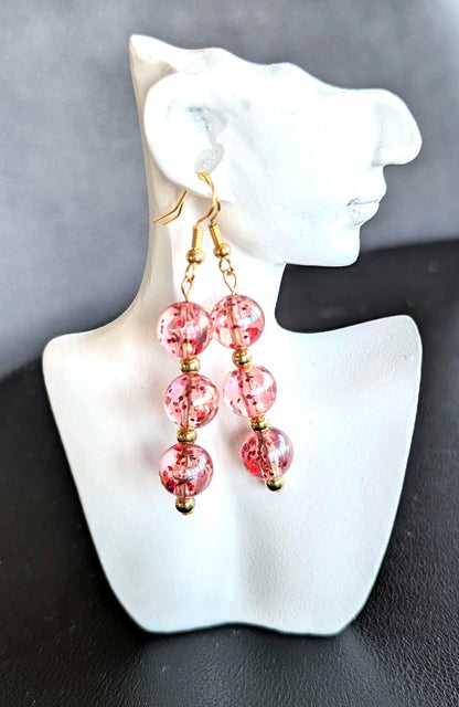 Glitter Bead Dangle Earrings