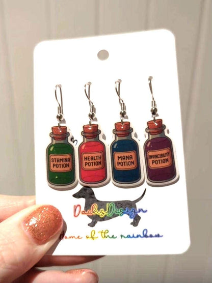 Potion Bottles Dangly Earrings