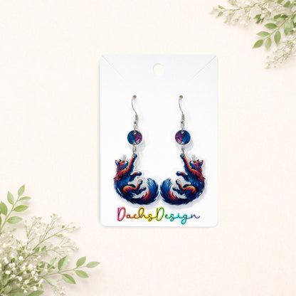 Playful Cat Dangle Earrings