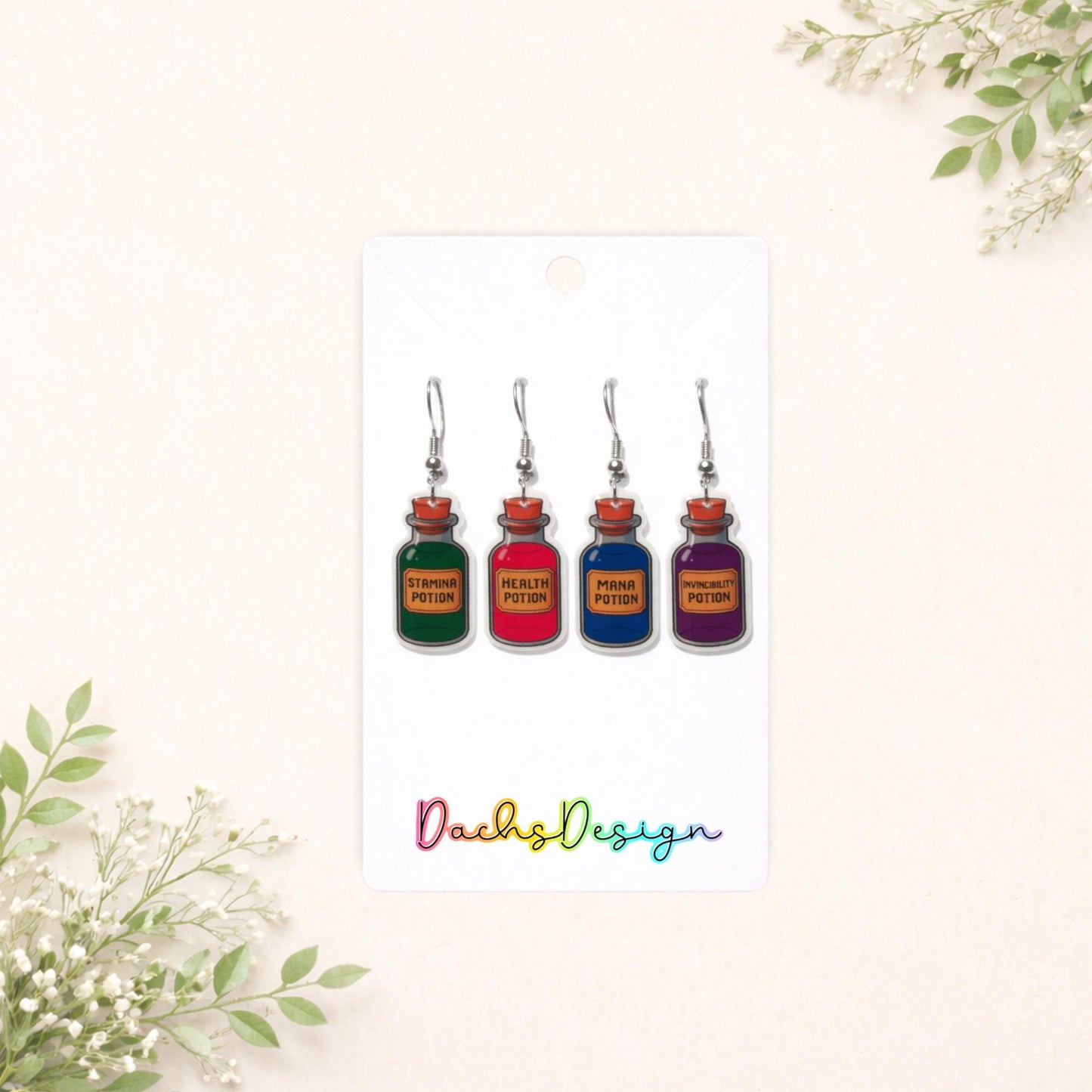 Potion Bottles Dangly Earrings