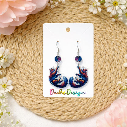 Playful Cat Dangle Earrings