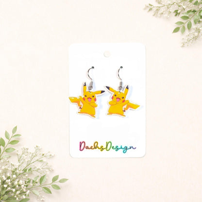 Pikachu-Inspired Dangly Earrings