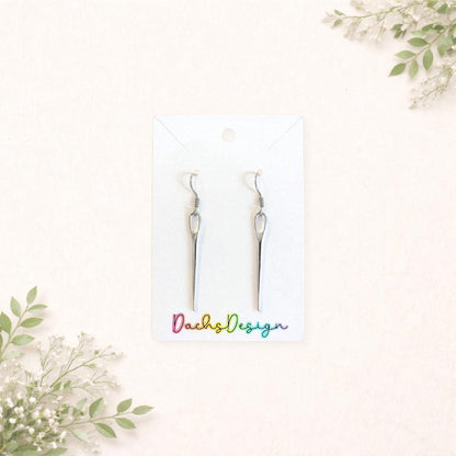 Vintage-Inspired Silver Needle Earrings
