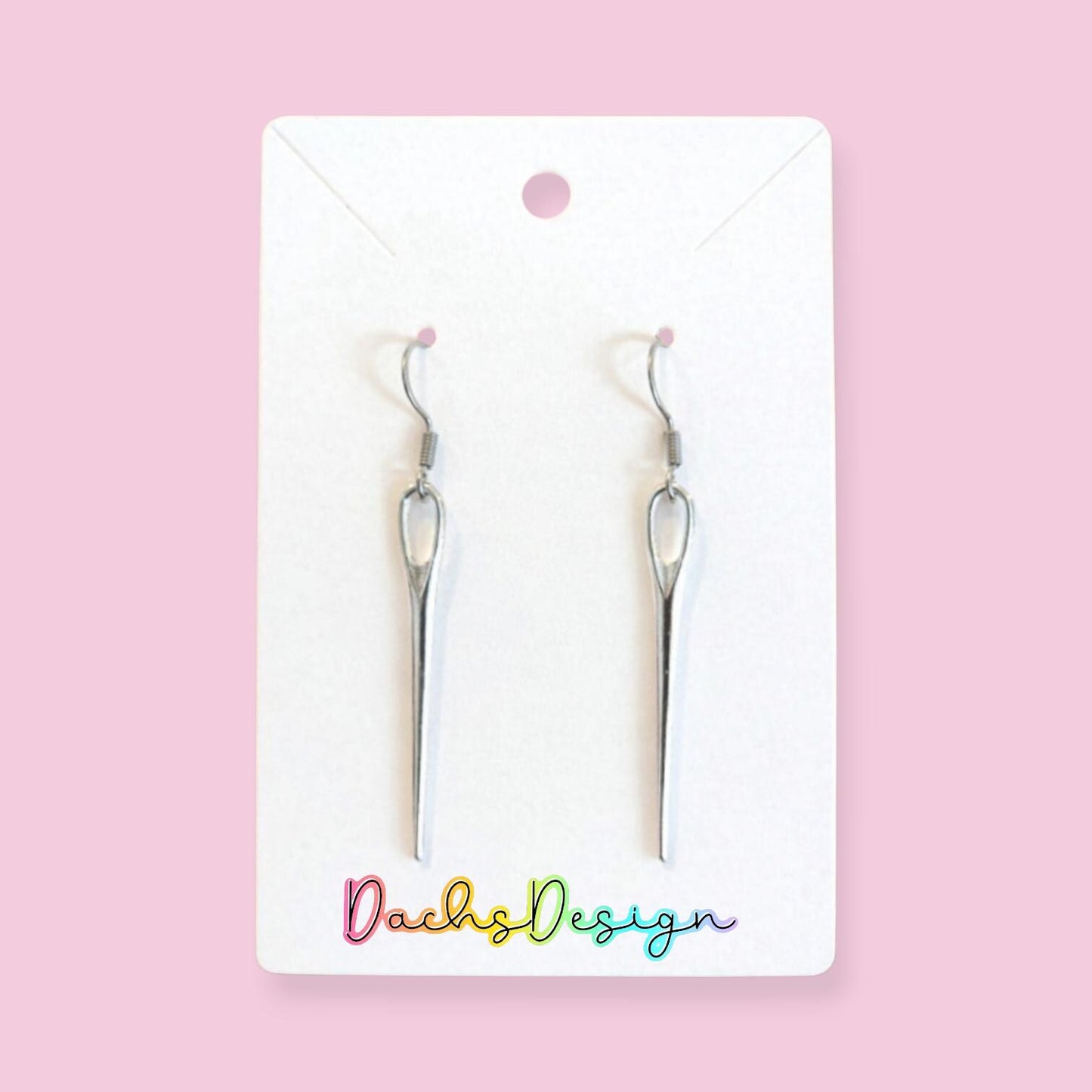 Vintage-Inspired Silver Needle Earrings