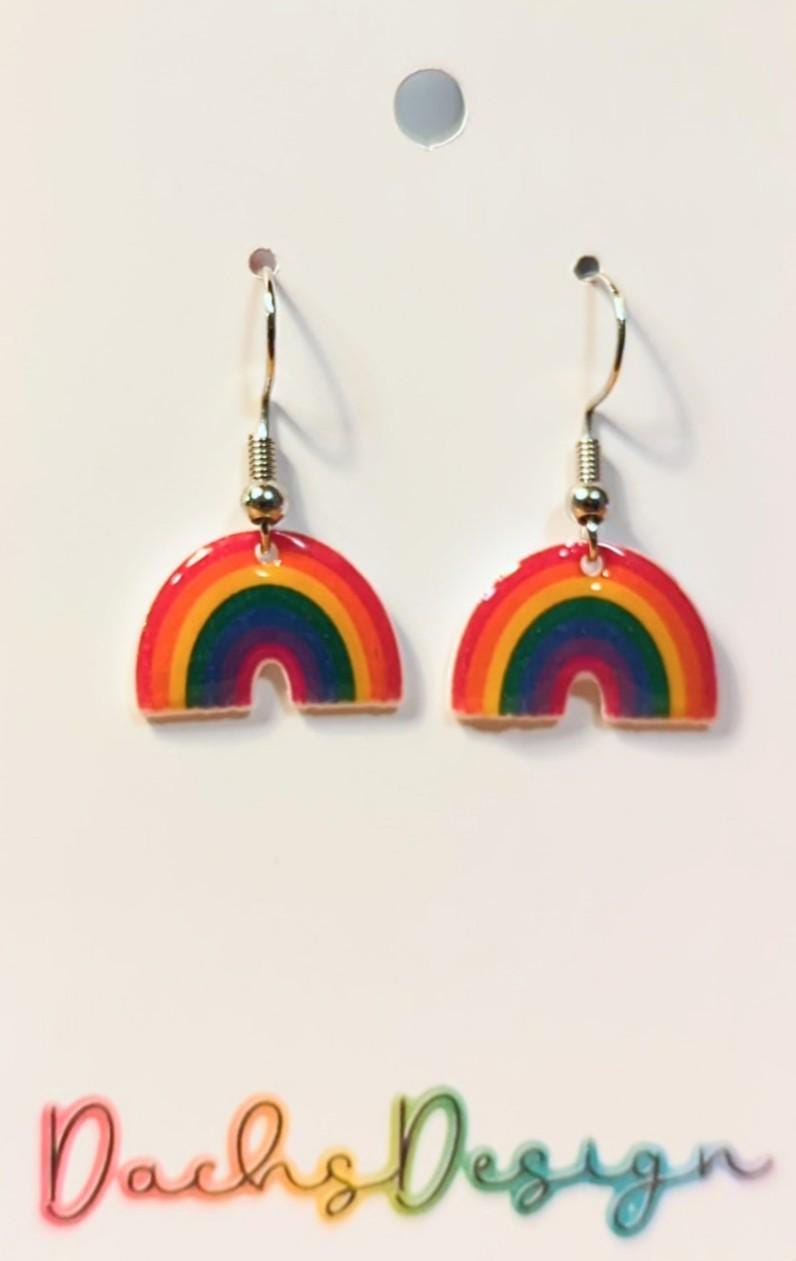 Small Rainbow Dangle Earrings