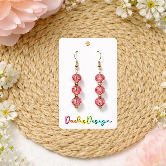 Glitter- og perle-dangleøredobber
