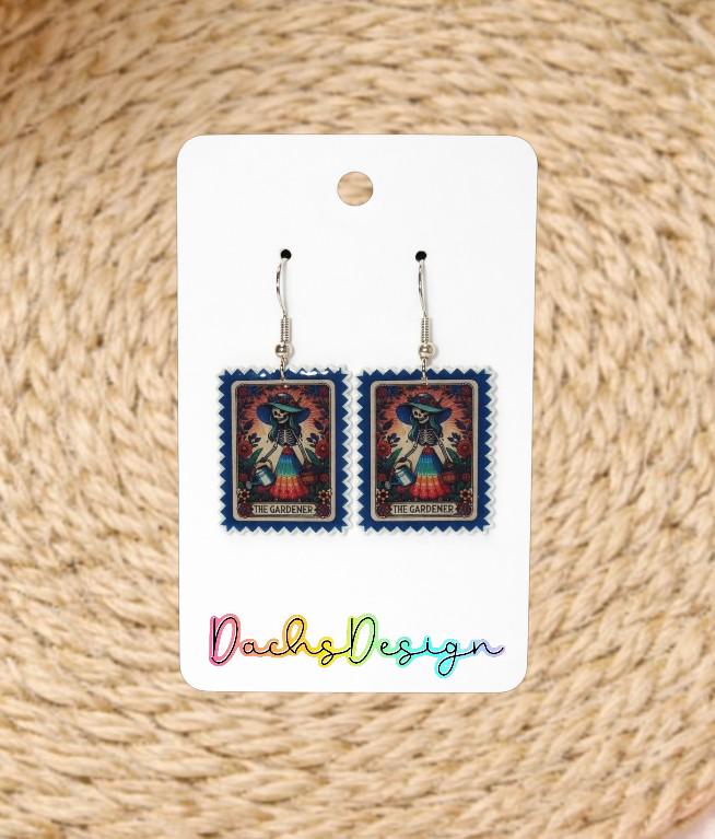 The Gardener Tarot Card Dangle Earrings