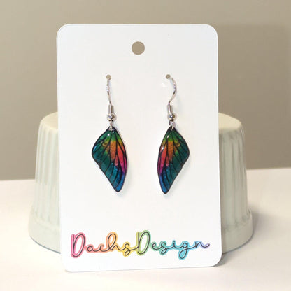 Rainbow Fairy Wings Dangle Earrings