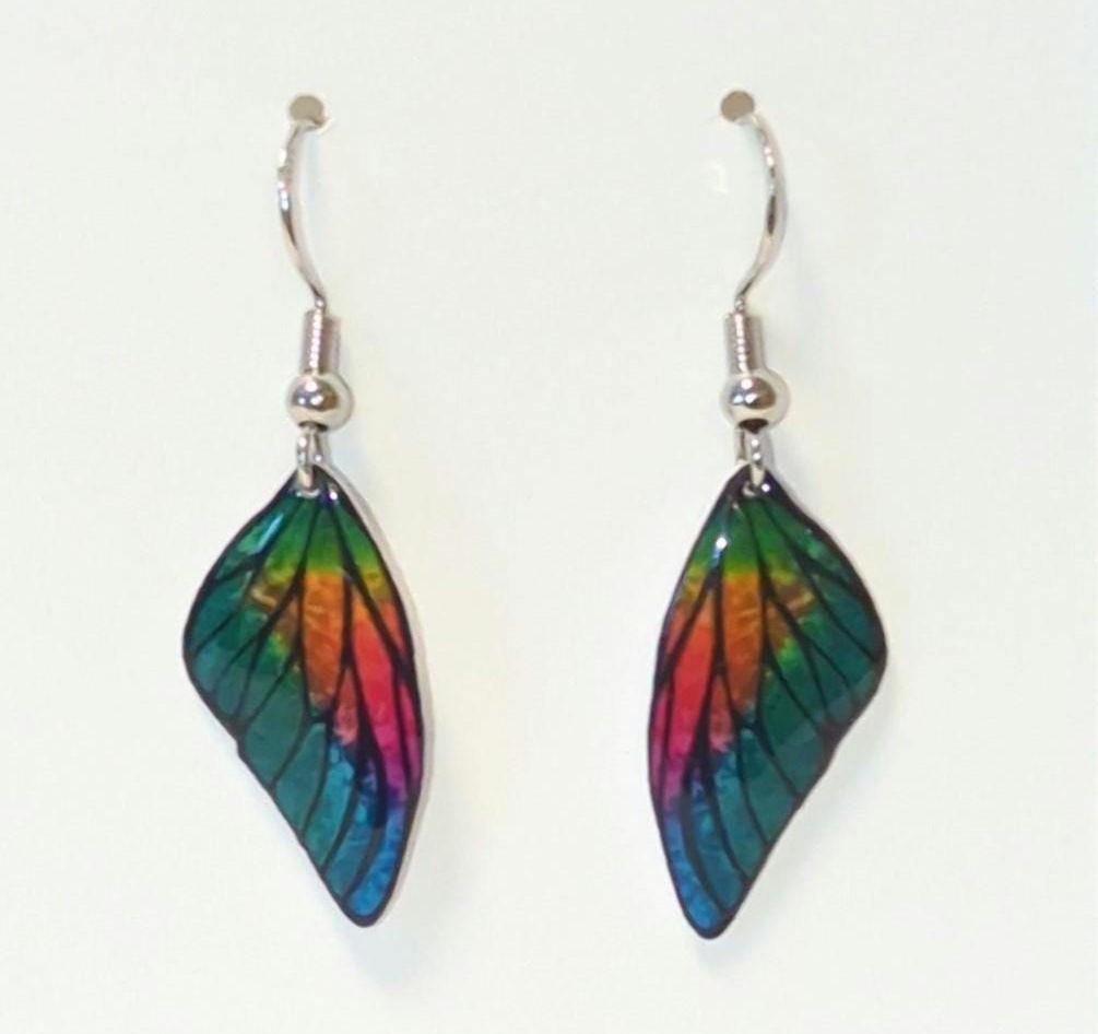 Rainbow Fairy Wings Dangle Earrings