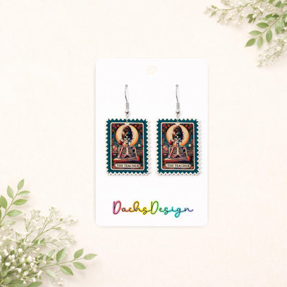 The Teacher Tarot Card Dangle Earrings