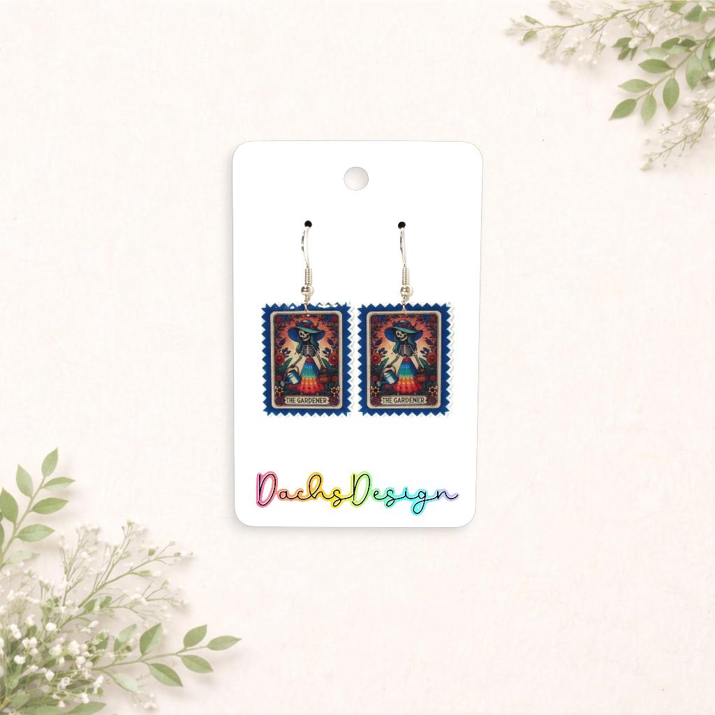 The Gardener Tarot Card Dangle Earrings