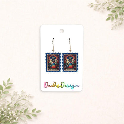 The Gardener Tarot Card Dangle Earrings