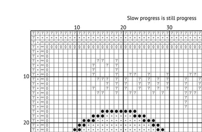 Slow Progress Is Still Progress Cross Stitch Pattern: 14 Count Aida PDF
