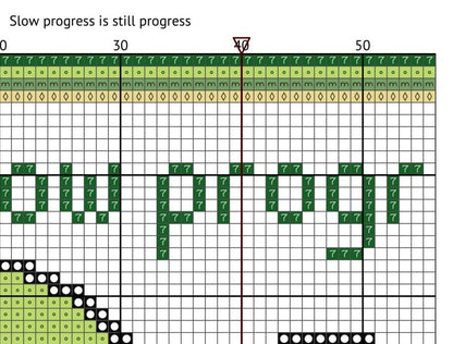Slow Progress Is Still Progress Cross Stitch Pattern: 14 Count Aida PDF