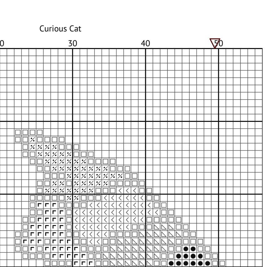 Curious Cat Cross Stitch Pattern: 14 Count Aida PDF