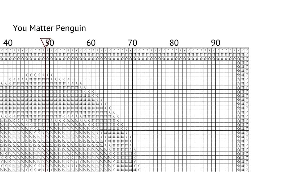 You Matter Penguin Cross Stitch Pattern: 14 Count Aida PDF