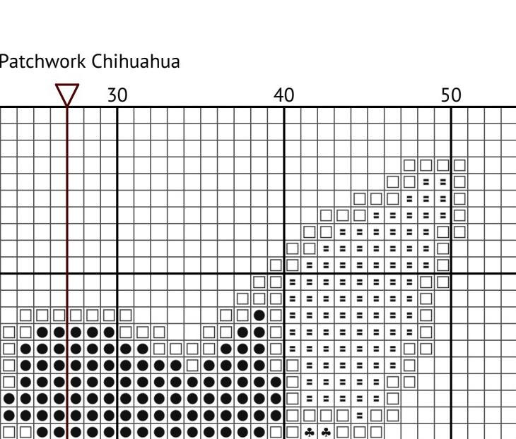 Patchwork Chihuahua Cross Stitch Pattern: 14 Count Aida PDF