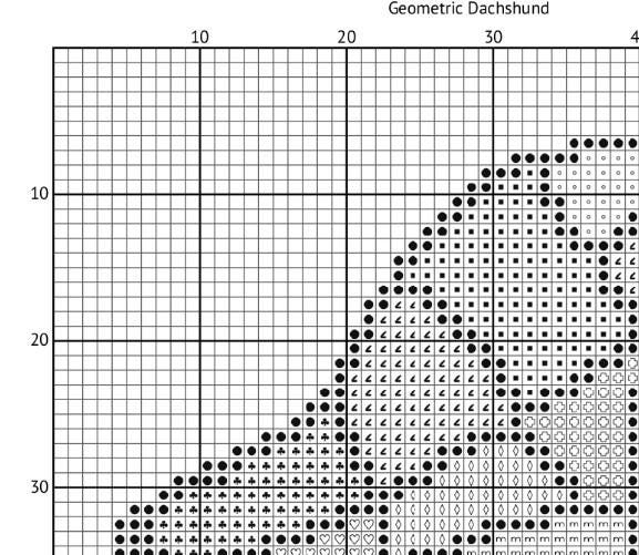 Patchwork Dachshund Cross Stitch Pattern: 14 Count Aida PDF