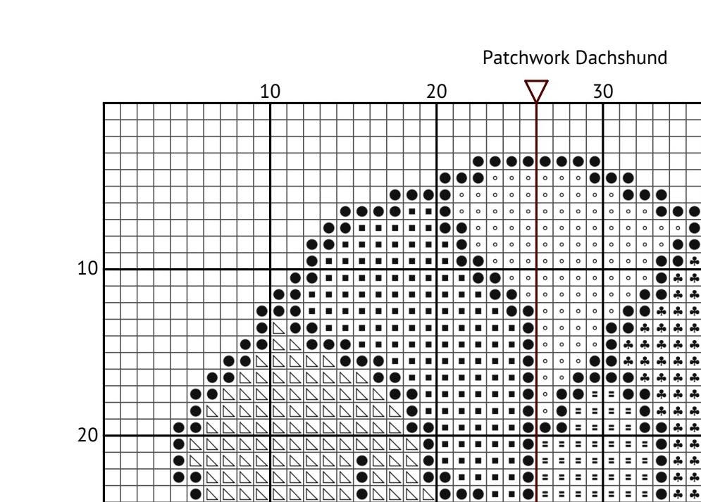 Patchwork Dachshund Bright & Pastel Cross Stitch Patterns: 14 Count Aida PDF