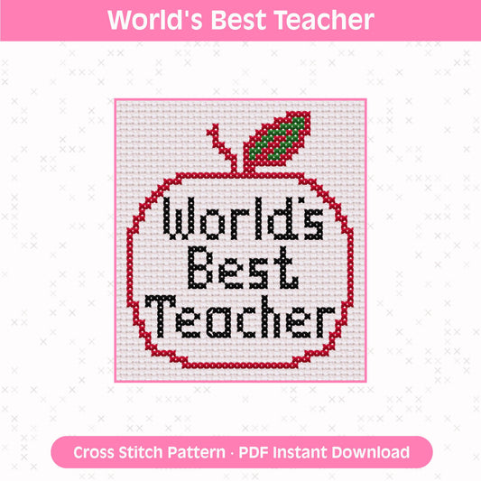 Favourite Teacher Cross Stitch Pattern: 14 Count Aida PDF
