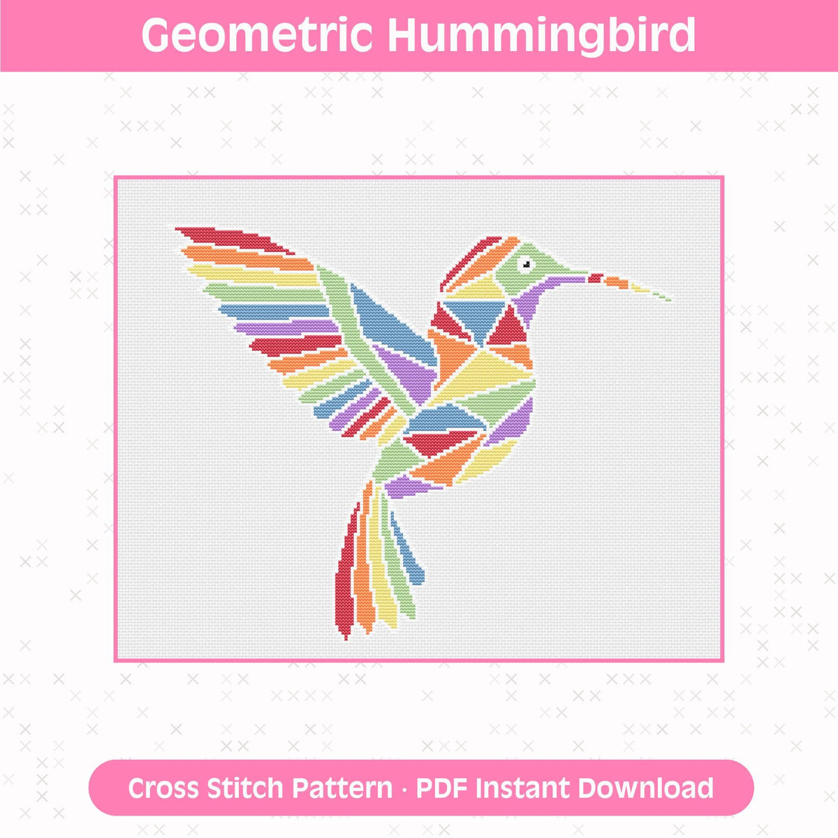 Hummingbird Cross Stitch Pattern: 14 Count Aida PDF