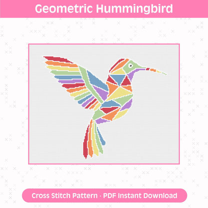 Hummingbird Cross Stitch Pattern: 14 Count Aida PDF