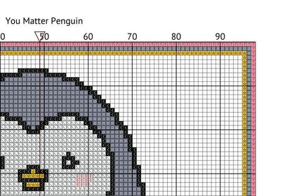 You Matter Penguin Cross Stitch Pattern: 14 Count Aida PDF