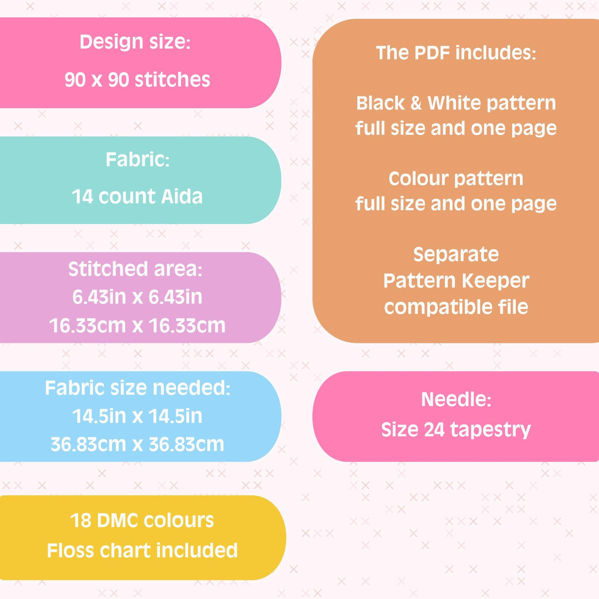 Rainbow Hot Air Balloon Cross Stitch Pattern: 14 Count Aida PDF