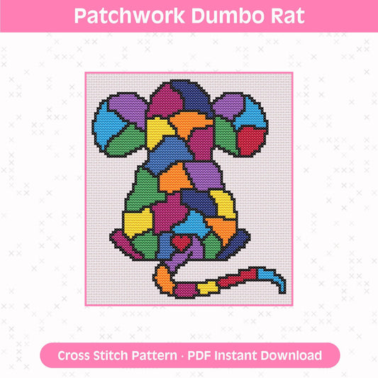 Dumbo Rat Cross Stitch Pattern: 14 Count Aida PDF