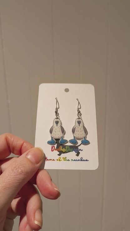 Blue Footed Booby Earrings