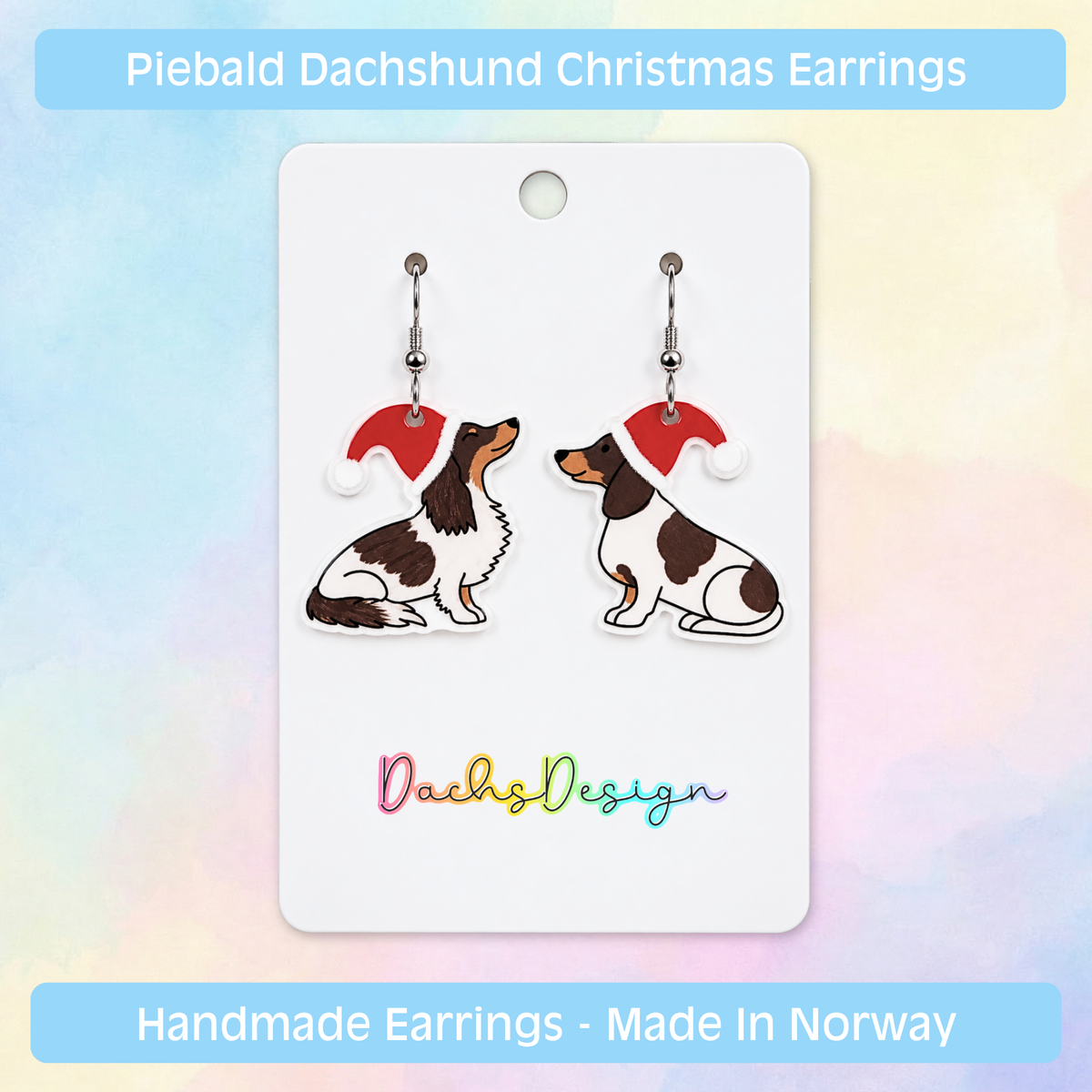 Dachshunds in Christmas Hats Earrings