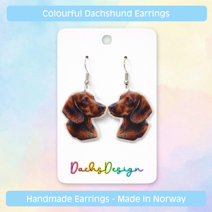Fargerike Dachshund Dangle-øredobber