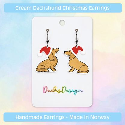 Dachshunds in Christmas Hats Earrings