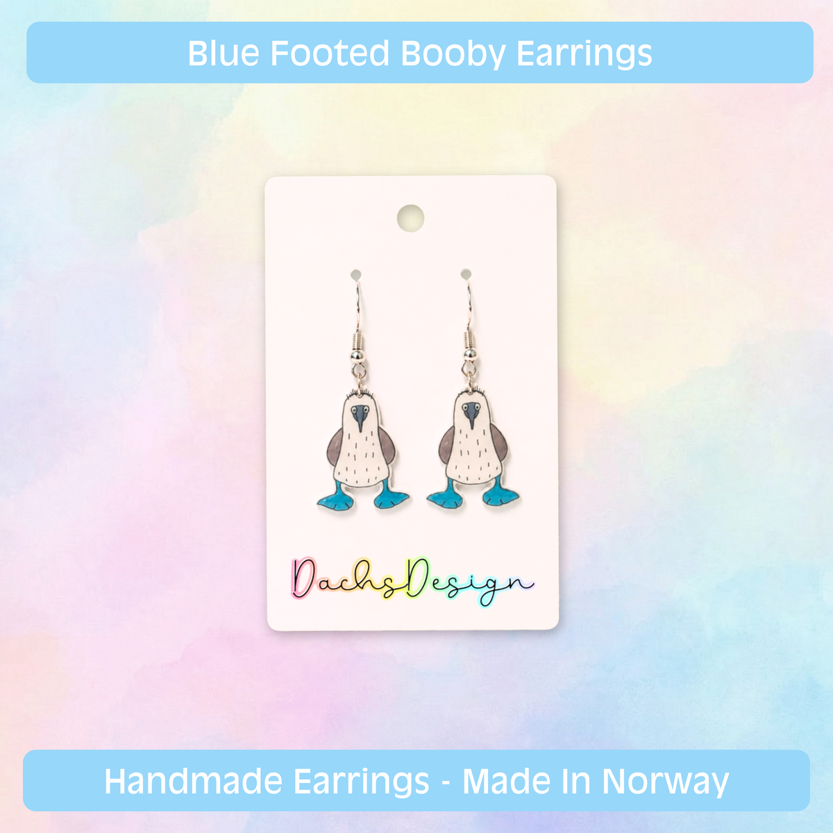 Blue Footed Booby Earrings